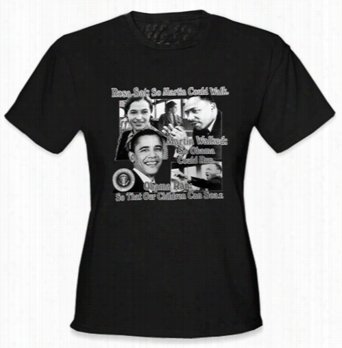 Barack Obama &qout;paving The Road&quot; Girl's T-shirt