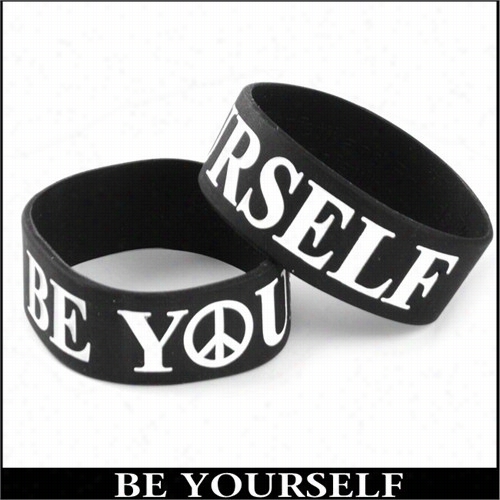 Be Yourself Designer Rubber Saying Bracelet