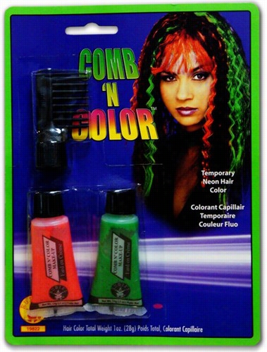 Black Light Reactve Comb 'n Color Hair Color (2 Pack)