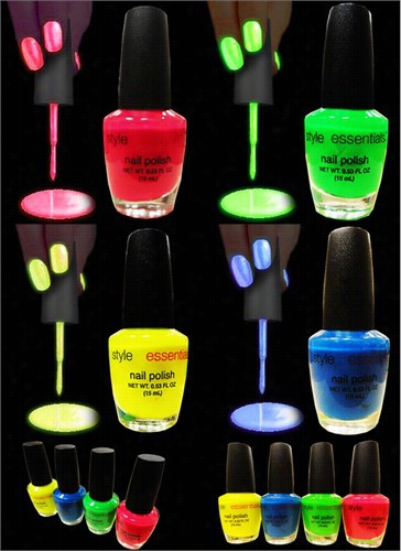 Black Light Responsive Nail Polish (6-piece St)