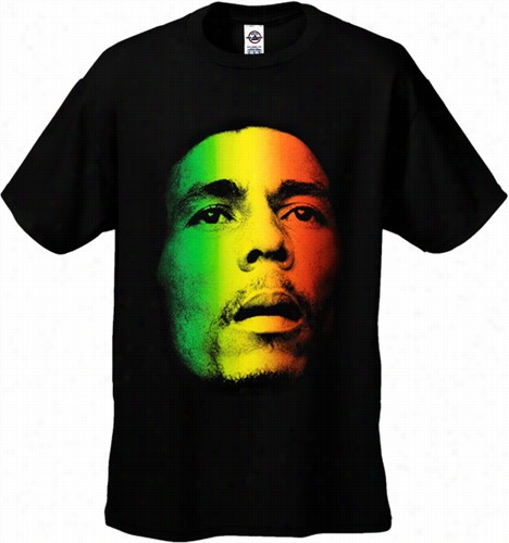 Bob Marley Jamaican Flag Face T-shirt