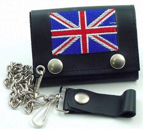 British Flag Genuine Leather Chain Wallet