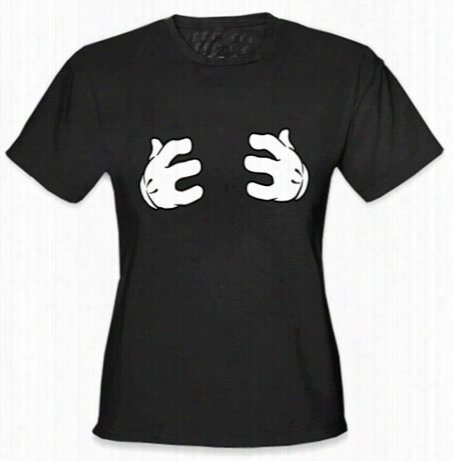 Cartoon Hands Grabbing Girls T-shirt