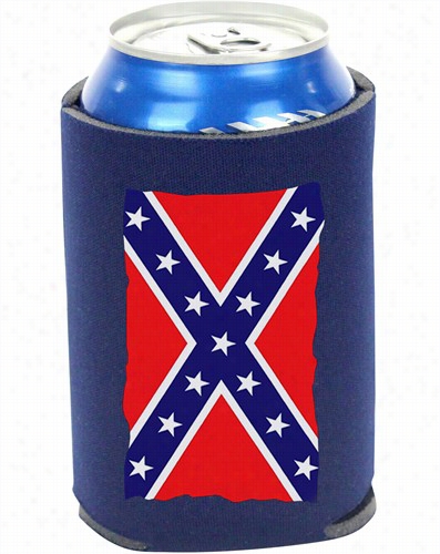 Confederate Flag Foam Insulated Can Holder (navy Blue)