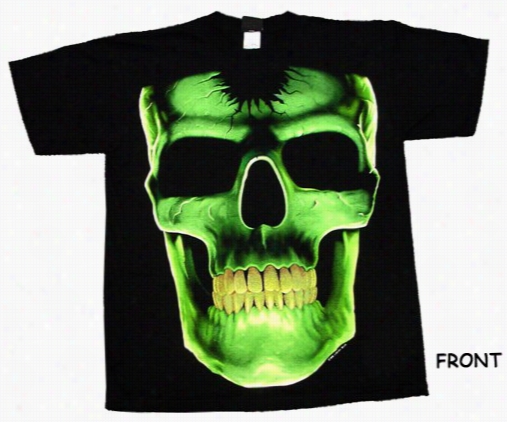 Dark Skull Glitter Teeth T-shirt (glows In The Dark)