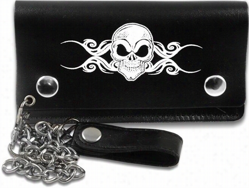 Death Skul 6 Inch Bi Ker Chain Wallet