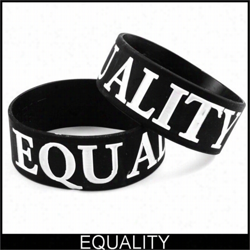 Equality  Desi Gner Rubbber Saying Bbracelet