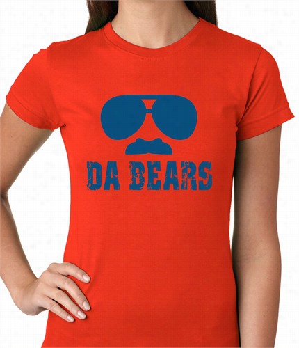 Funny &quot;da Bears&quot; Sungla Sses & Mustache Ladies T-shirt