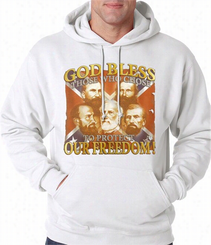 God Bless Those Who Protect Our Freedom Confederate Adult Hoodie