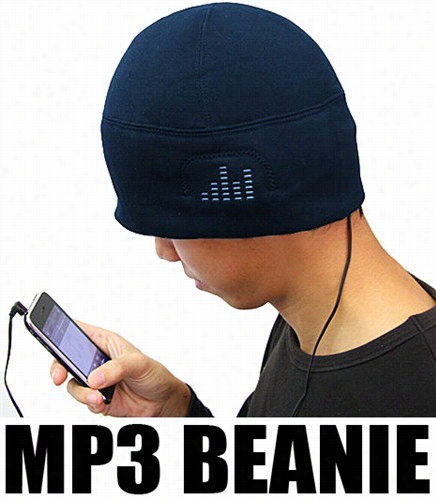 Ihat - Mp3 Beanie Hat Witth Built In Headphones (ships Blue)