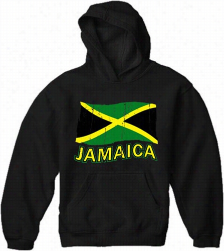 Jamaica Vintage Flag Adult Hoodie