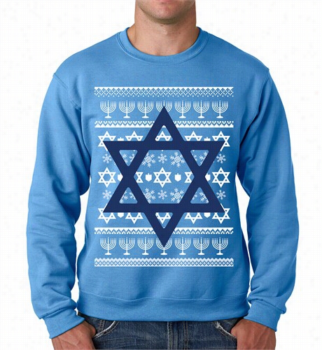 Jewish Star Hanukkah Cerwneck Sweatshirt