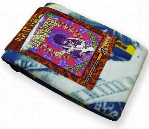 Jimi Hendrix Psychedelic Fleece Tthroow Blanket