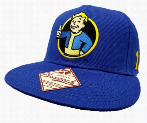 Limited Edtion Official Fallout 4 Avult Boy Snapbak Hat (noble Blue)