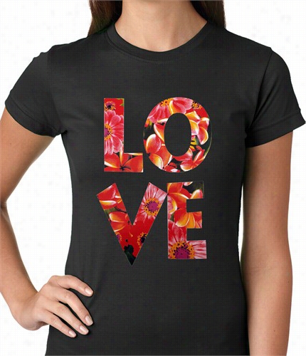 Lov Floral Pattern Ladies T-shirt