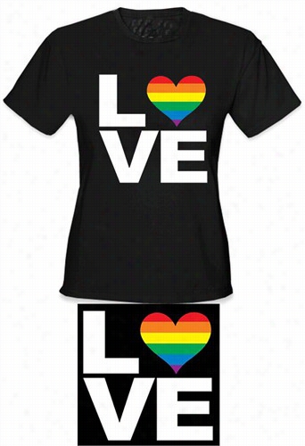 Love Rainbow Heart Girl's T-shirt