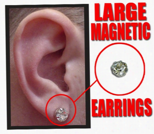 Magnetic C.z Pair Of Earrings (large)