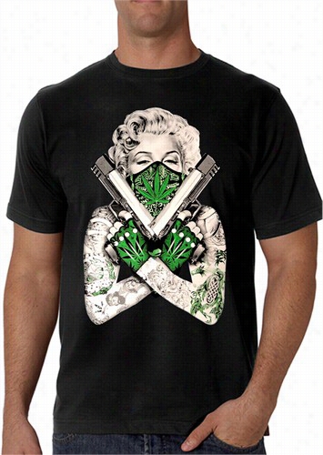 Marijuana Monroe  &quot;gangster&quot; Men's T-shirt