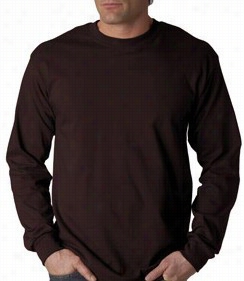 Mens Premium Long Sleece T-shirt (chocolate  Brown)