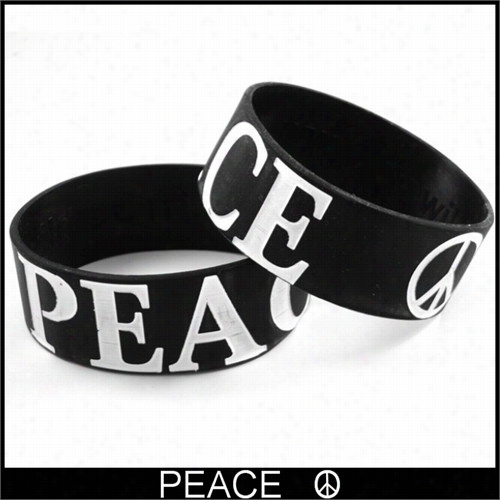 Peace Designer Rubber Saying Bracelet