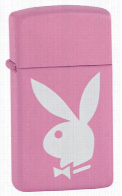 Playboy Pink Matte Slim Zippo