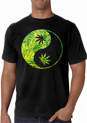 Pot Leaf Ying Y Ang Me'ns T-shirt