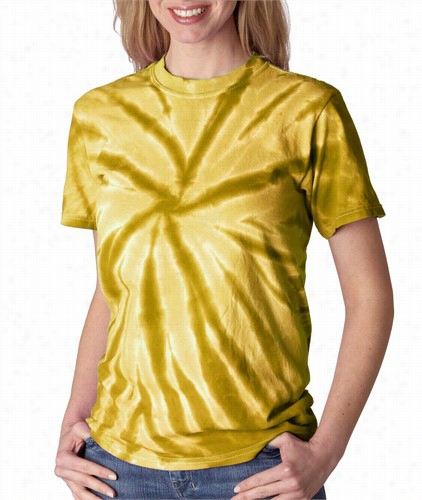 Premihm Hannd Made Tie Dye T-shirts - Gold Pinwheel