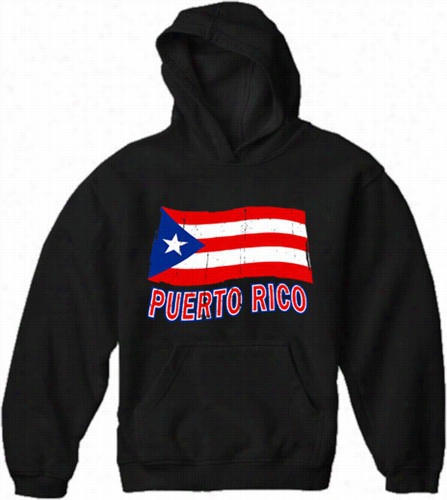 Puerto Rico Vintage Waving Falg Adult Hoodie