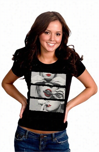 Red Lips Ropl, Lick & Light Up Girl's T-shirt