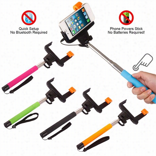 Selfie Stick Wi Th Clicker - Eztendable To 40 Inches, Works With Apple And Android