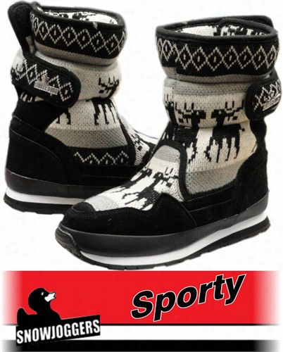 Snowjoggeers - Original Rubberduc Snowjoggers (sporty Black Knit Reindeer)