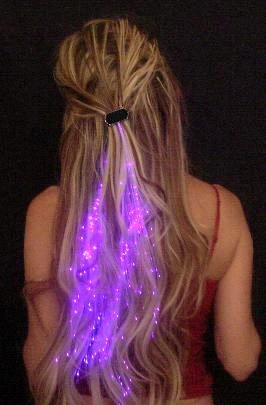 Starlight Strands Illuminating Fiber Optic Hair Extensions & Rave Toy