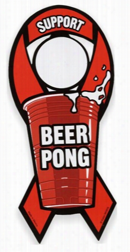 Support Beer Pong Ribbon Magnet