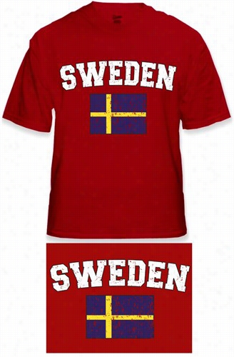 Sweden Vintage  Flag International Mens T-shirt