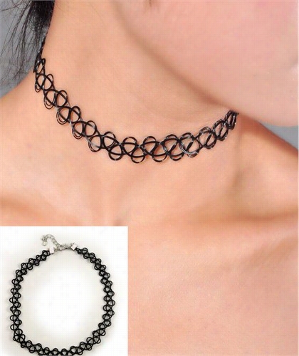 Tattoo Stretch Choker With Clasp