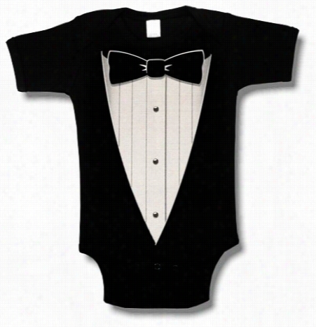 The &quot;classic Black Tie&quot; Tuxedo Infant Onesies (blak)