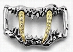 Sabertooth Gold Fang Belt Buckle With FREE Leather Belt