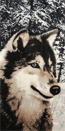 Wolf In The Wild Baech And Bath Towe1 ( 30&quot; X 60&quot;)