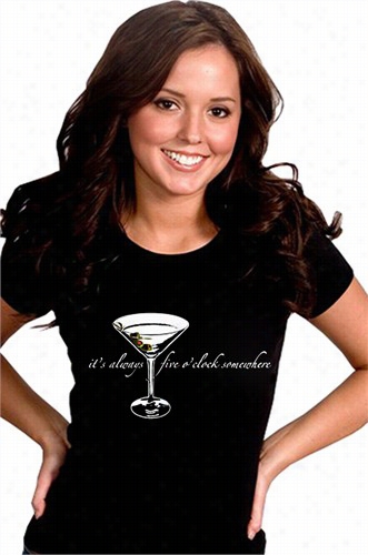 5 O'clock Somewhere Mar Tini Girls T-shirt