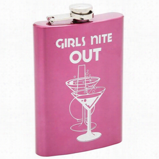 8oz Martini Glass Giirls Nite To The End Stainless Steel Flask