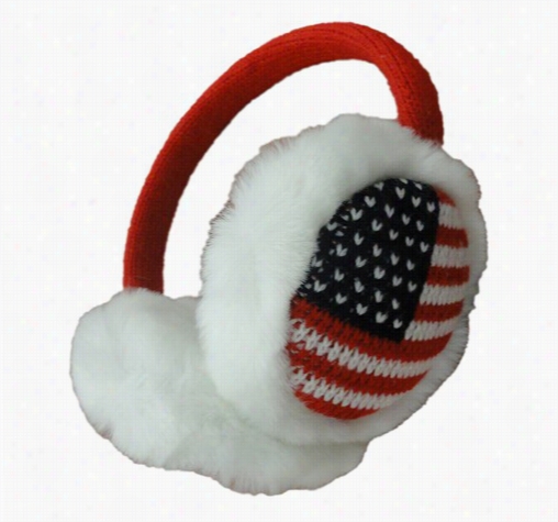 American Flag Adjustable Soft Furry Earmuffs