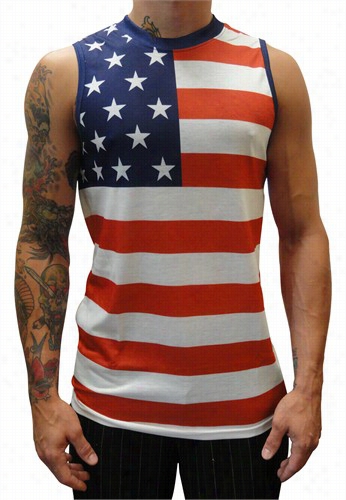 American F1ag Sleeveleess Muscel Men's T-sirt