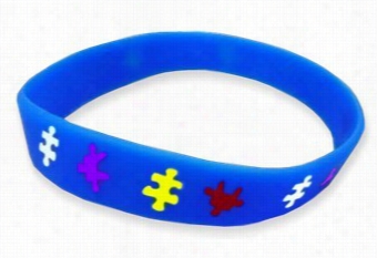 Autism Awareness &quot;connecting The Pi Eces&quot; Gel Prop Bracelet