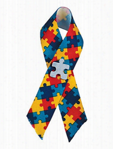 Autism Aawreness Clergy Puzzlee Ribbon Pin