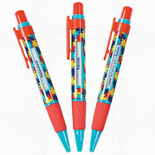 Autism Awaeness Message Pens With 6 Inspira Tional Messages