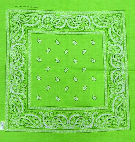 Bandanas - Lime Green Paisley Bandana