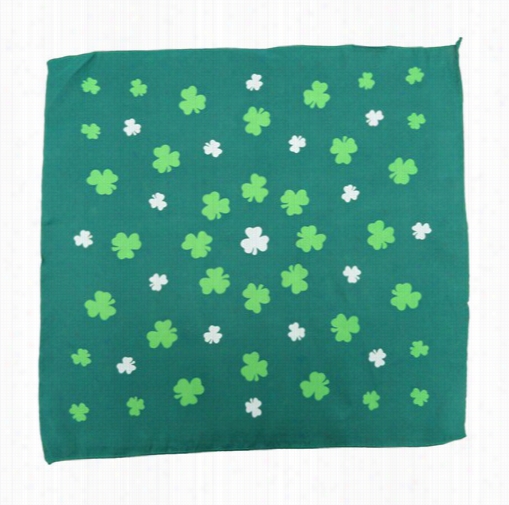 Bandanna - 22x22 Inch Dark Green Shamrock Bandanna