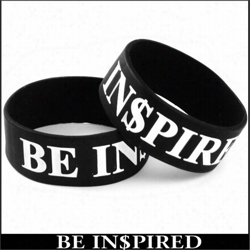 Be Inspired Designer Rubber Saying Bracelet