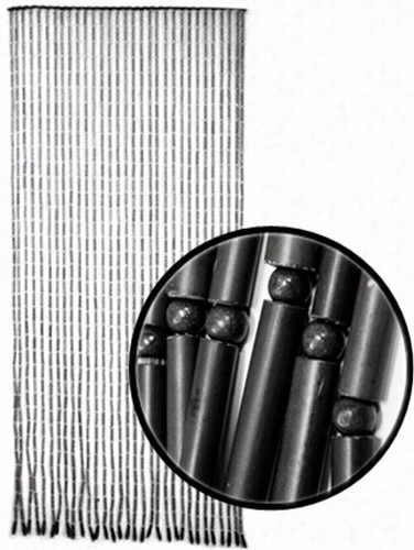 Beaded Curtaisn - Black Bamboo Doorway Curtain