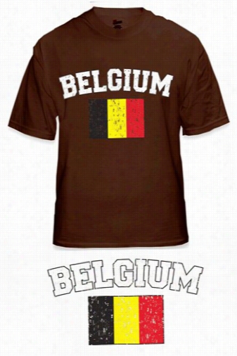 Belgium Vintage Flag International Mens T-shirt